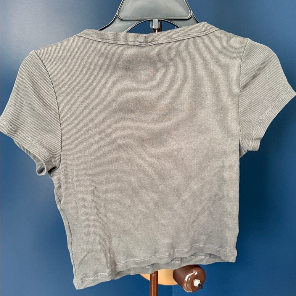 H&M Gray Ribbed Crop Top - Picture 3 of 3